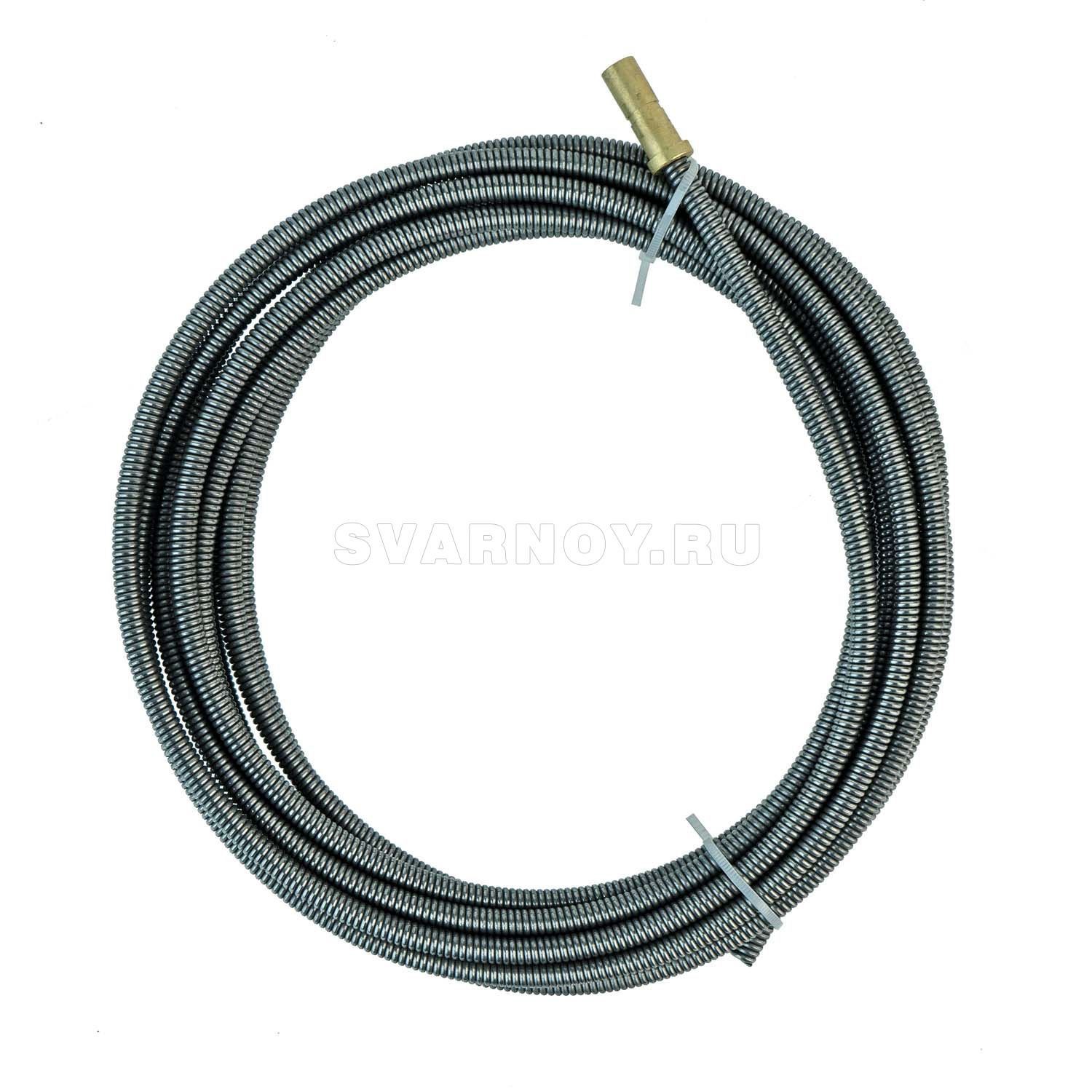 122.0082 Направляющий канал SVR 2,0-2,4 мм 5 метров (стальная спираль с латунным ниппелем без оплётки) (MIG/MAG)