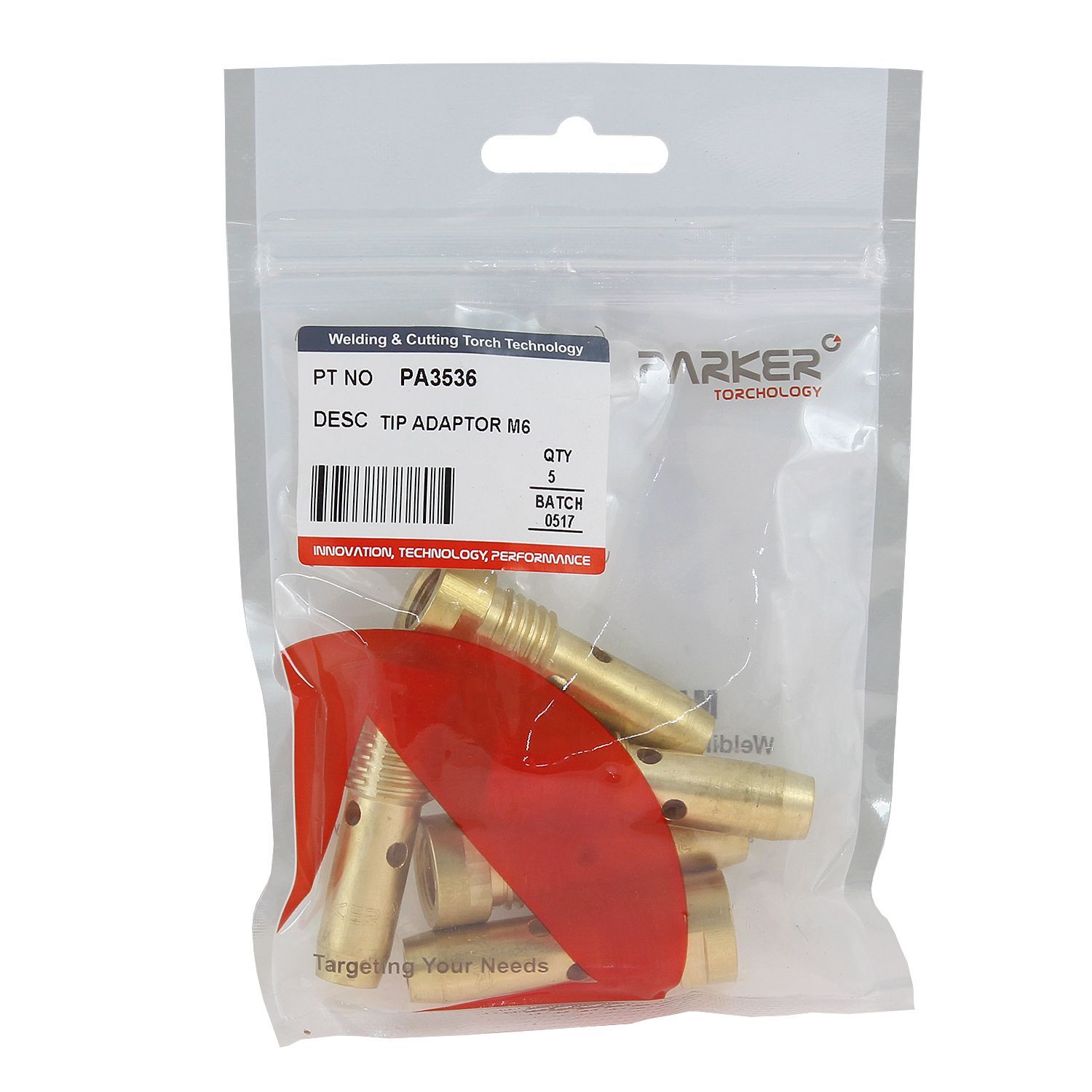 PA3536 Вставка под наконечник Parker М6 латунная 52,0 мм (MIG/MAG)