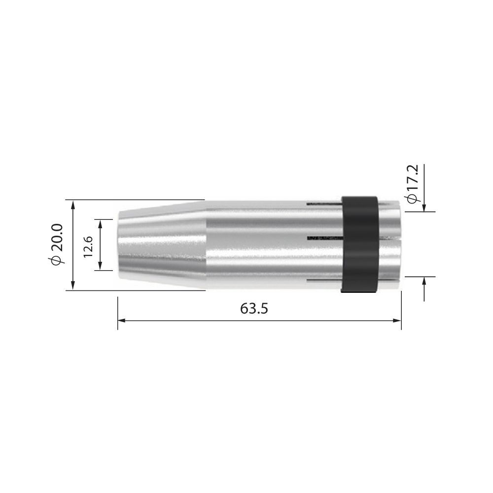 PB2416 Сопло газовое Parker коническое медное 12,6 мм для полуавтоматических горелок SGB 240A / 240W / STH 240AE (MIG/MAG)
