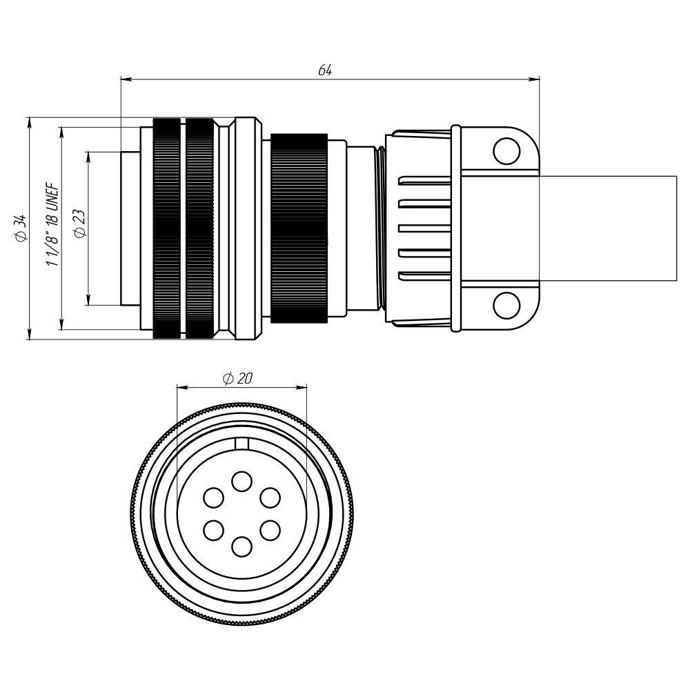 PTP5-WR01 Комплект Parker 6-пиновой вилки и БРС серии ONE TIG под CEA / Lincoln / Miller / Weco (TIG)
