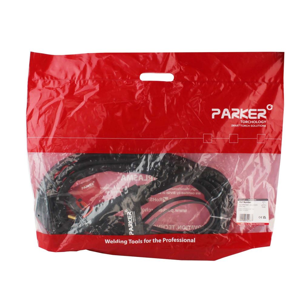 Сварочная аргонодуговая горелка Parker SGT 26FX с гибким гусаком, 5-пиновым разъёмом EWM, Lorch, Lincoln, резьбой 1/4 BSP и системой One TIG 8 метров для TIG сварки в среде аргона