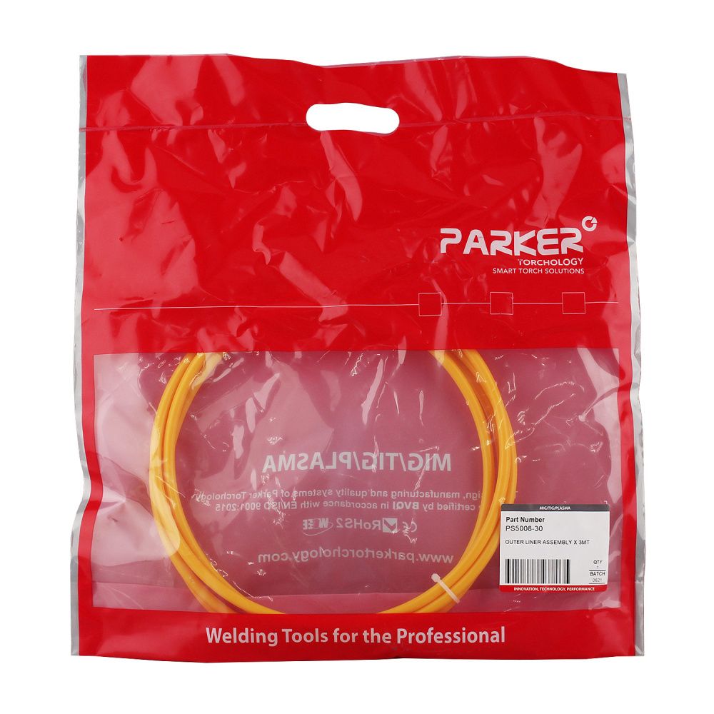 PS5008-30 Канал для подачи проволоки Parker 0,8-1,6 мм жёлтый 3 метра (MIG/MAG)