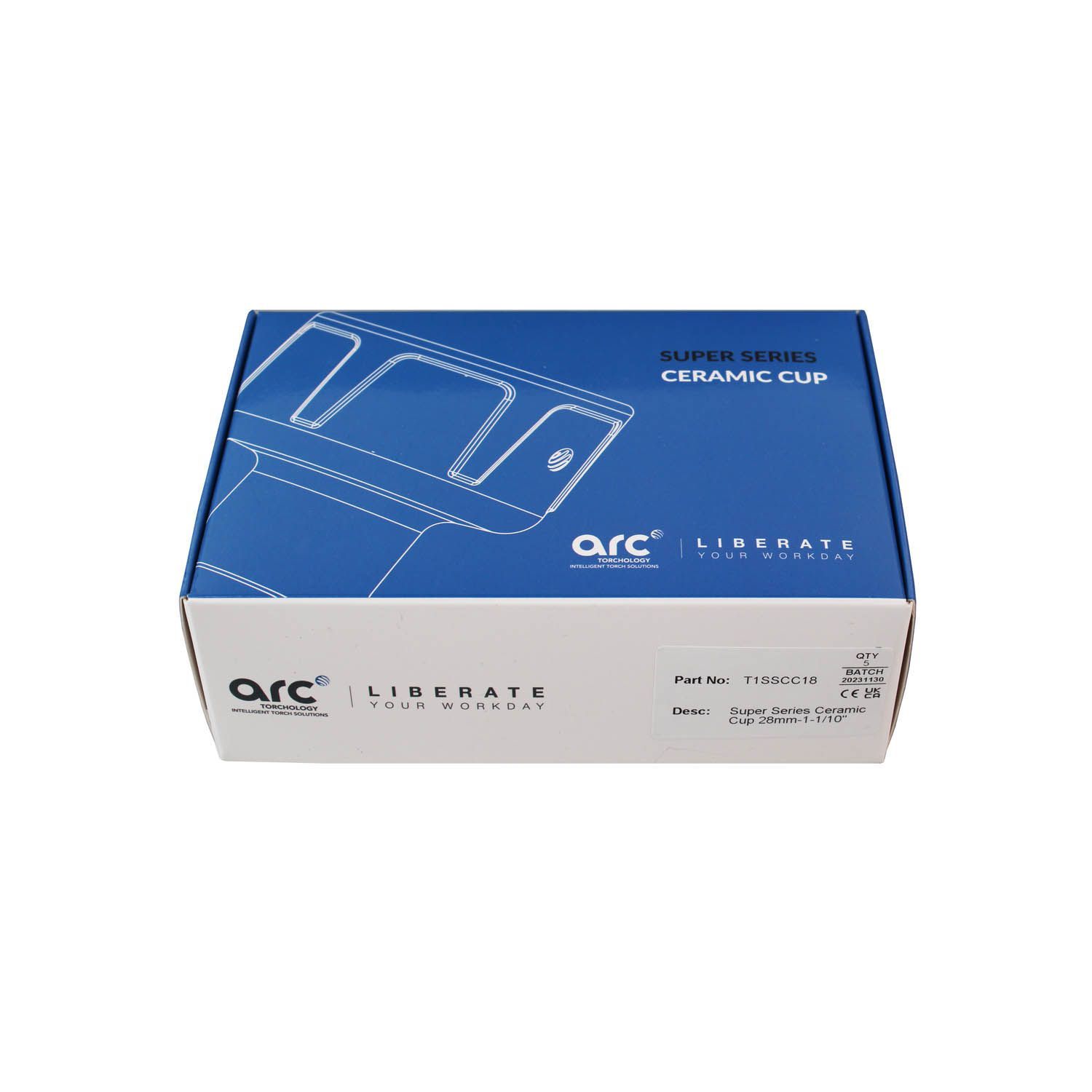 T1SSCC18 Сопло Arc керамическое №18 Super Series для газовой линзы 28,0x40,0 мм (TIG)