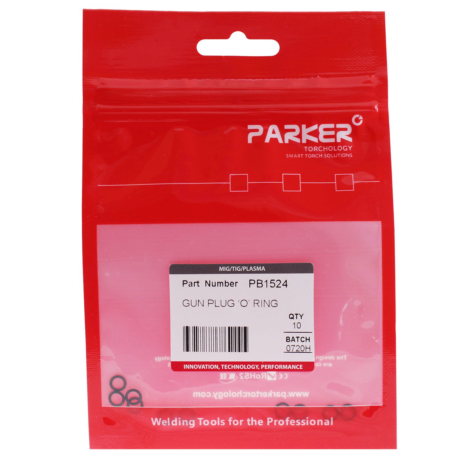 PB1524 Кольцо круглого сечения Parker
для полуавтоматических и автоматических горелок (MIG/MAG)