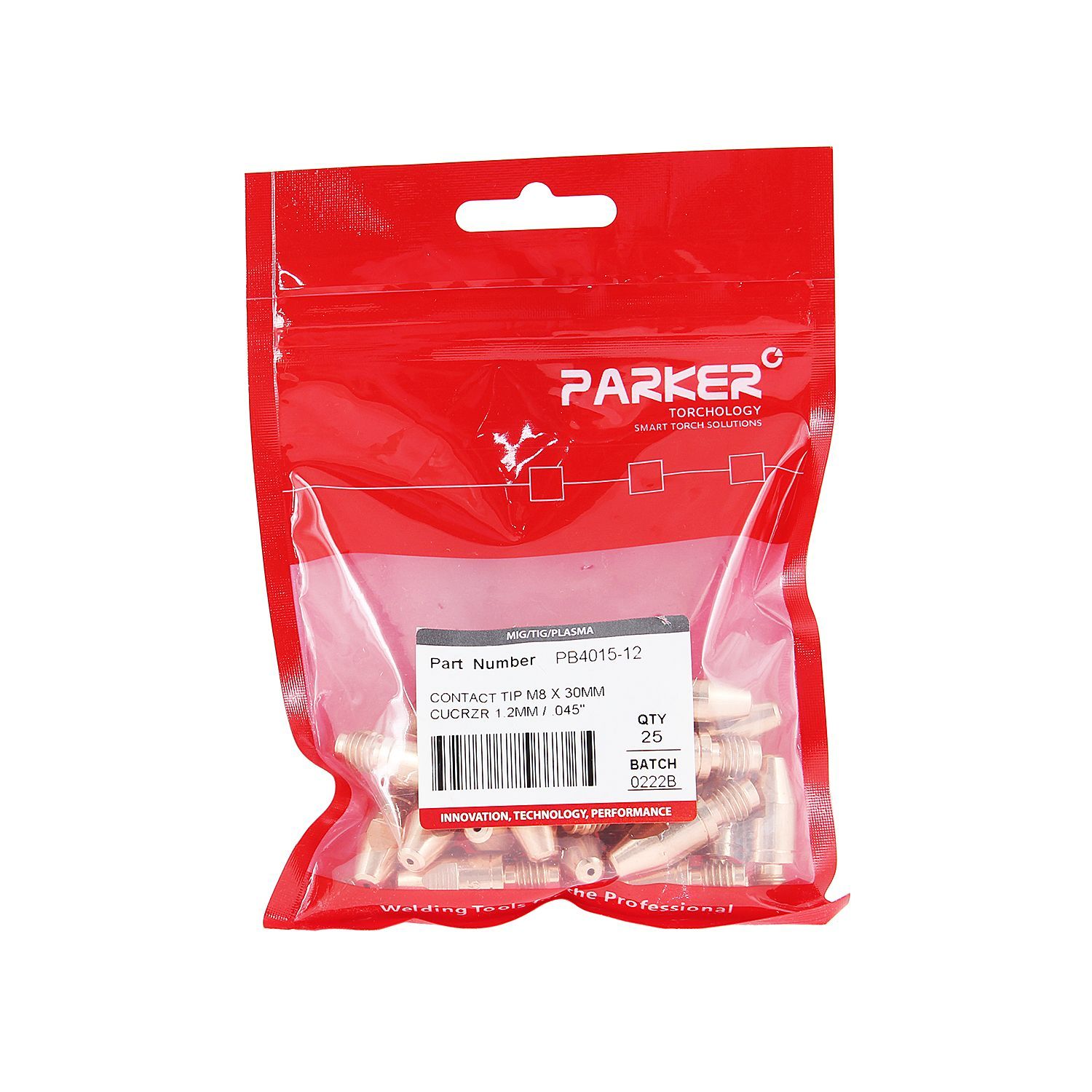 PB4015-12 Контактный наконечник Parker М8 1,2 L30,0 CuCrZr (MIG/MAG)
