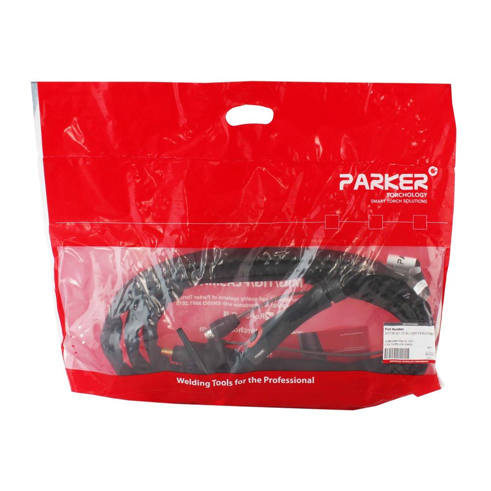 Сварочная аргонодуговая горелка Parker SGT 26 с 5-пиновым разъёмом EWM, Lorch, Lincoln 4 метра для TIG сварки в среде аргона