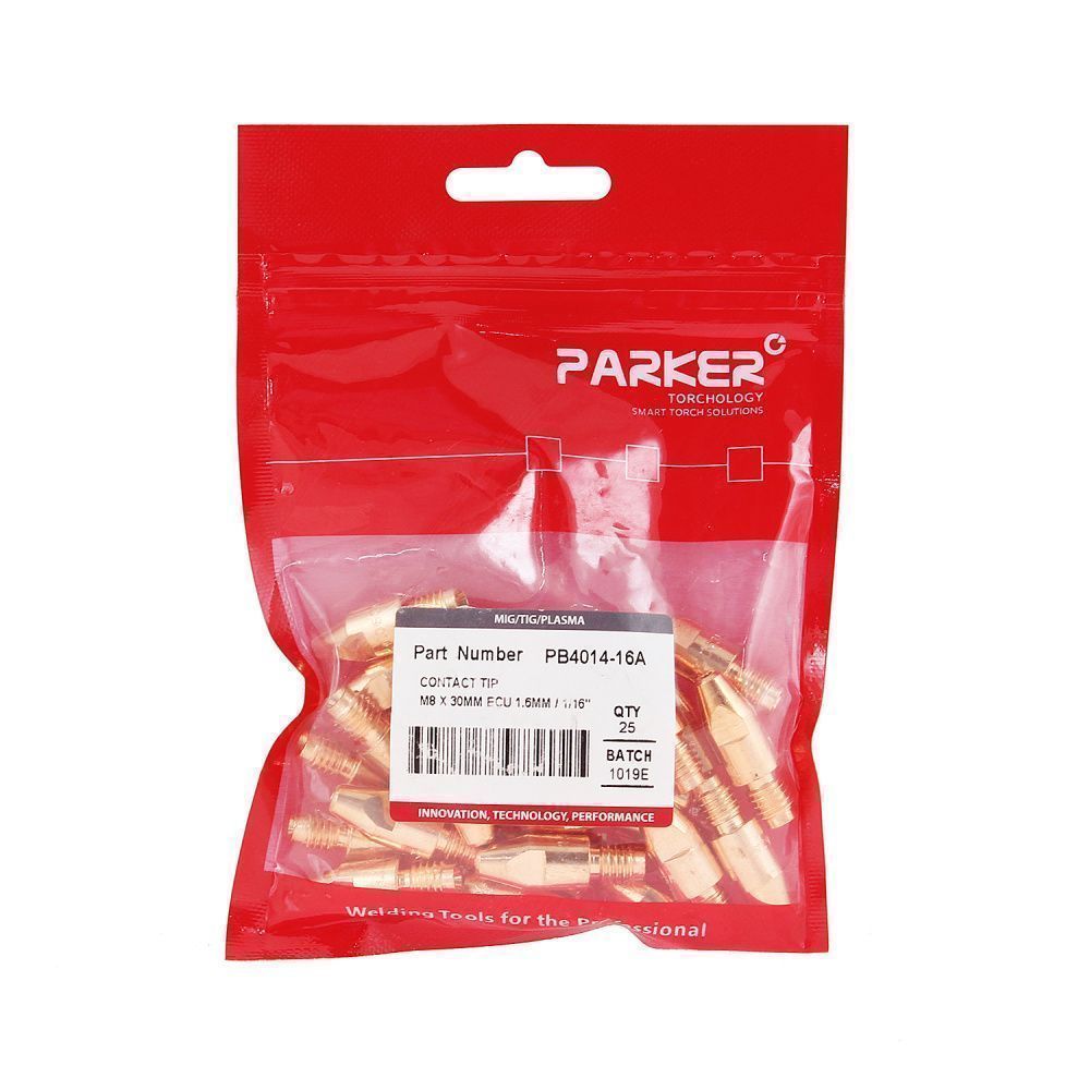 PB4014-16A Parker Contact tip M8x30MM ECU 1.6MM (pack)
