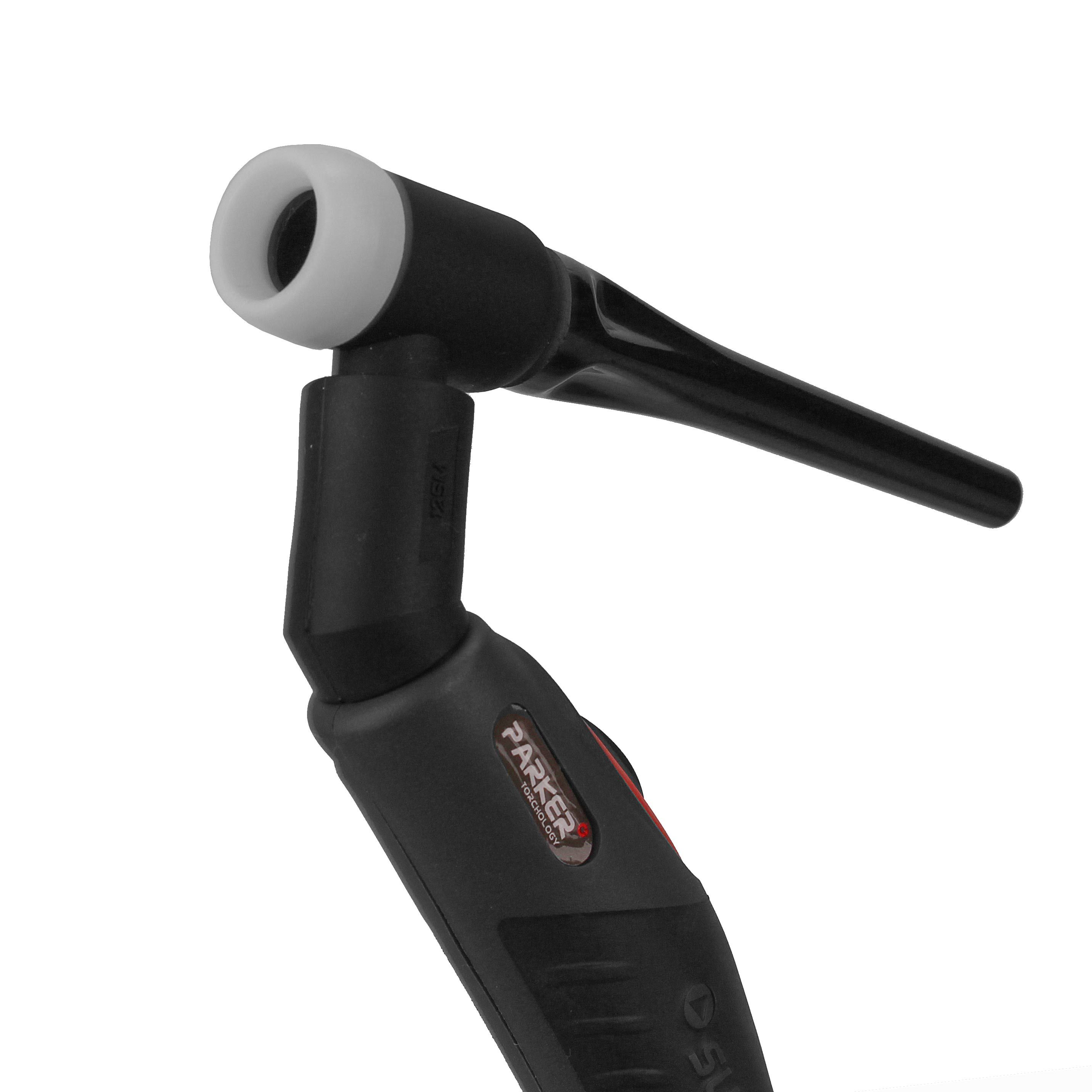 Сварочная аргонодуговая горелка Parker SGT 125M с шарнирной головой, 5-пиновым разъёмом EWM, Lorch, Lincoln, резьбой 1/4 BSP и системой One TIG 8 метров для TIG сварки в среде аргона