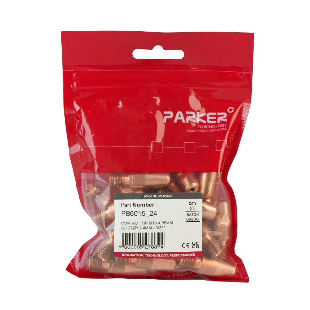 PB6015-24 Контактный наконечник Parker М10 2,4 L35,0 CuCrZr (MIG/MAG)