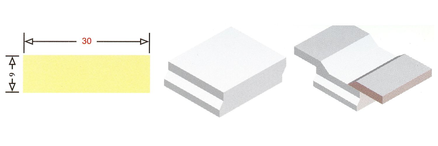 Керамическая подкладка SVR плоская без канавки 30,0x9,0 мм