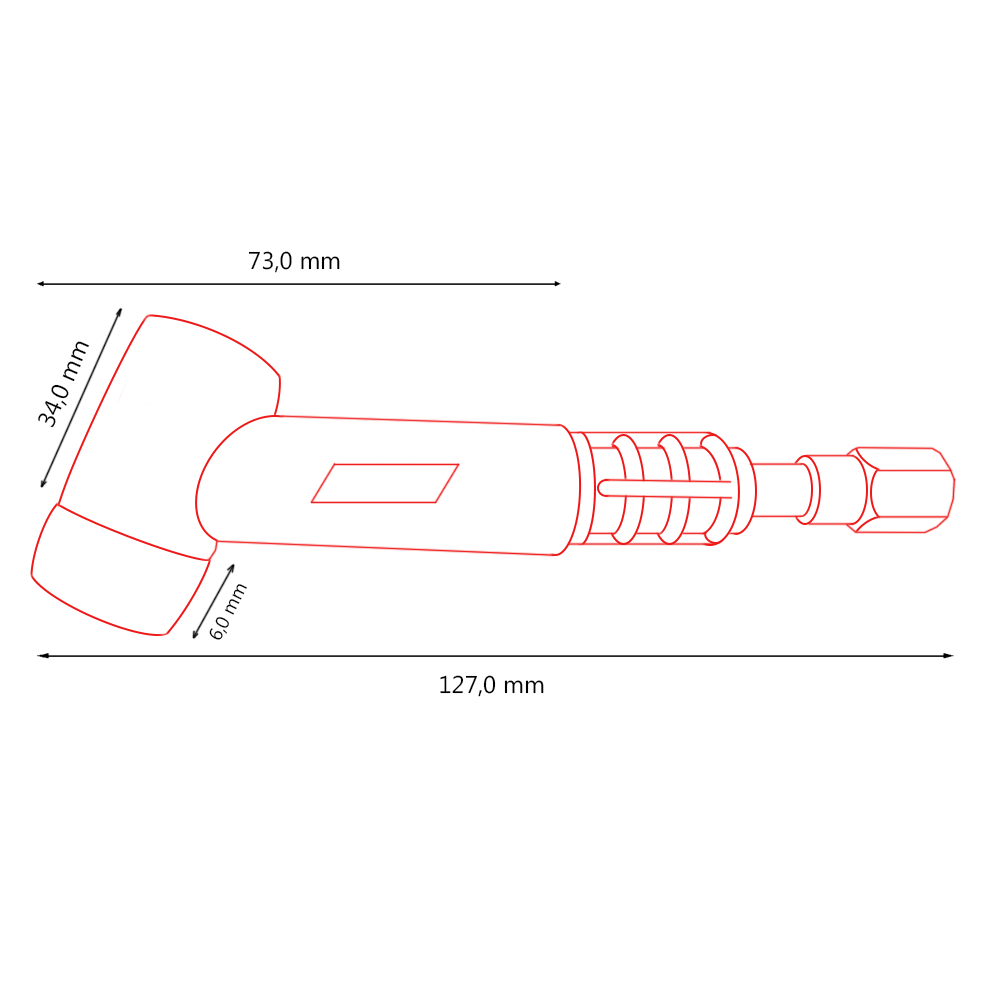 PWP17FX Гусак Parker 70° гибкий для аргонодуговой горелки SGT 17 (TIG)