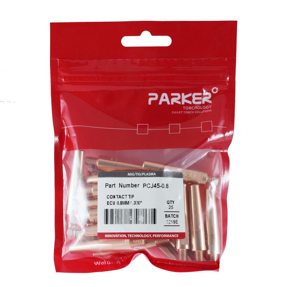 PCJ45-0.8, Parker, Contact tip ECU 0.8mm - .030'' (pack)