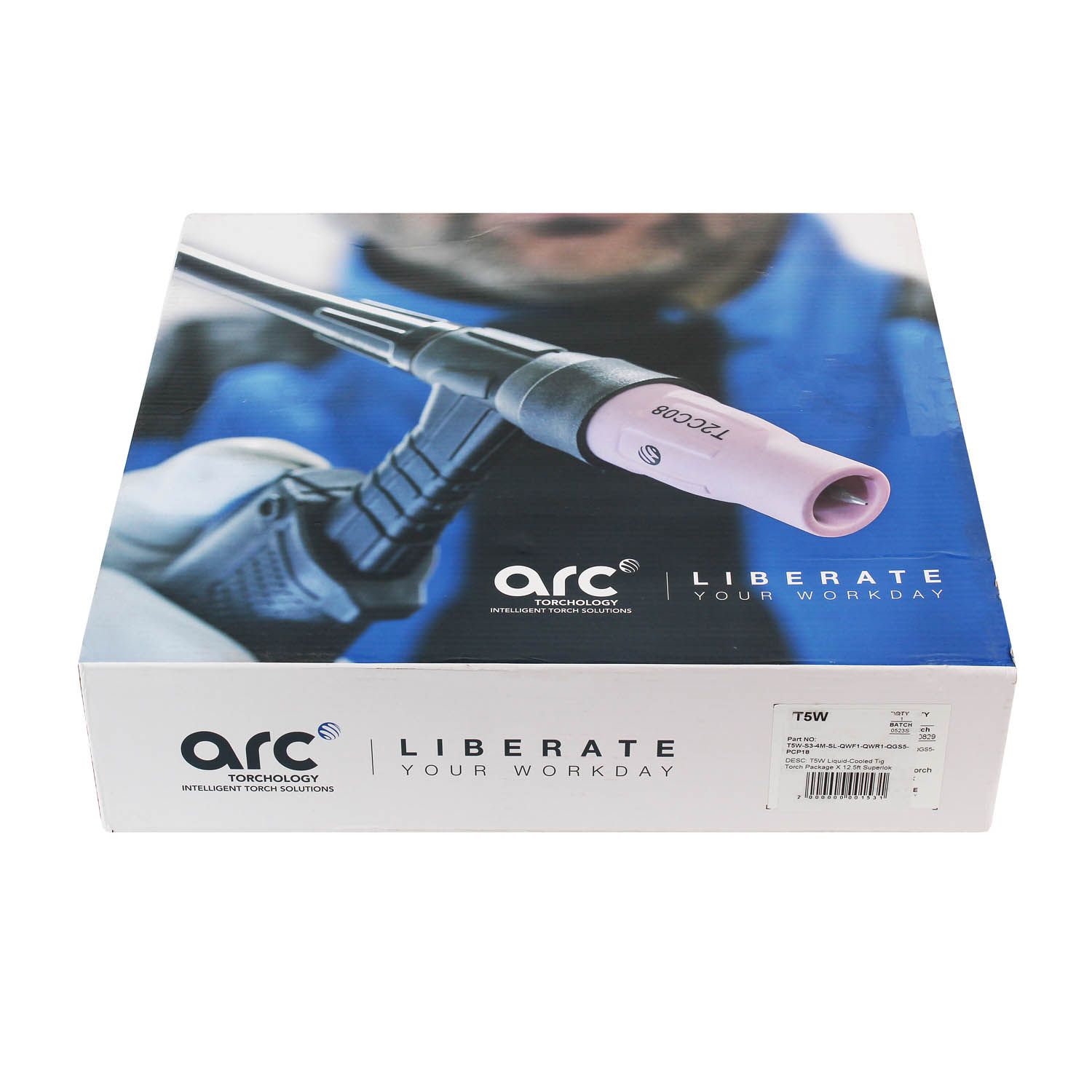 Сварочная аргонодуговая горелка Arc T5W с 8-пиновым разъёмом EWM, 3-мя кнопками, разъёмом с резьбой 1/4 BSP и системой One TIG 4 метра для TIG сварки в среде аргона