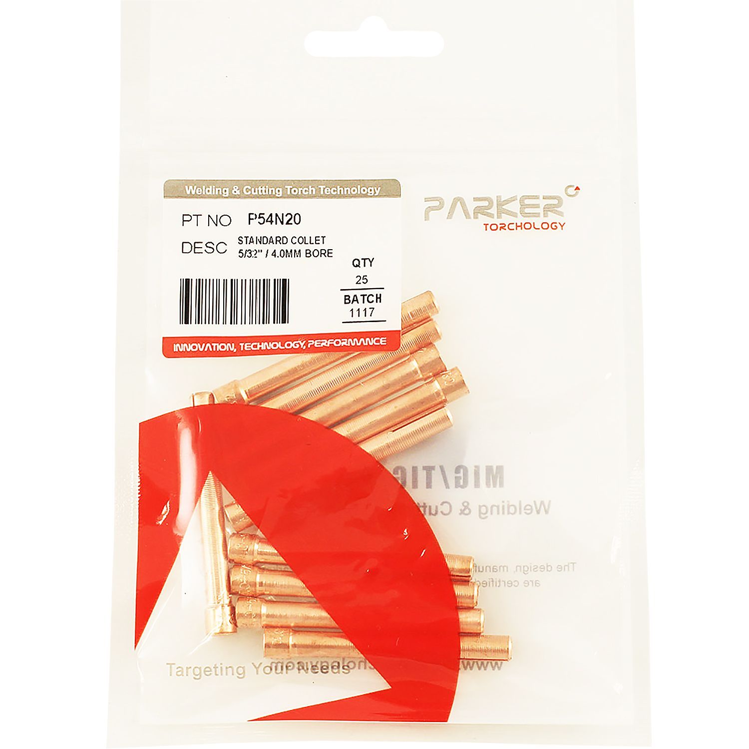 P54N20 Цанга Parker 4,0x50,0 мм (TIG)