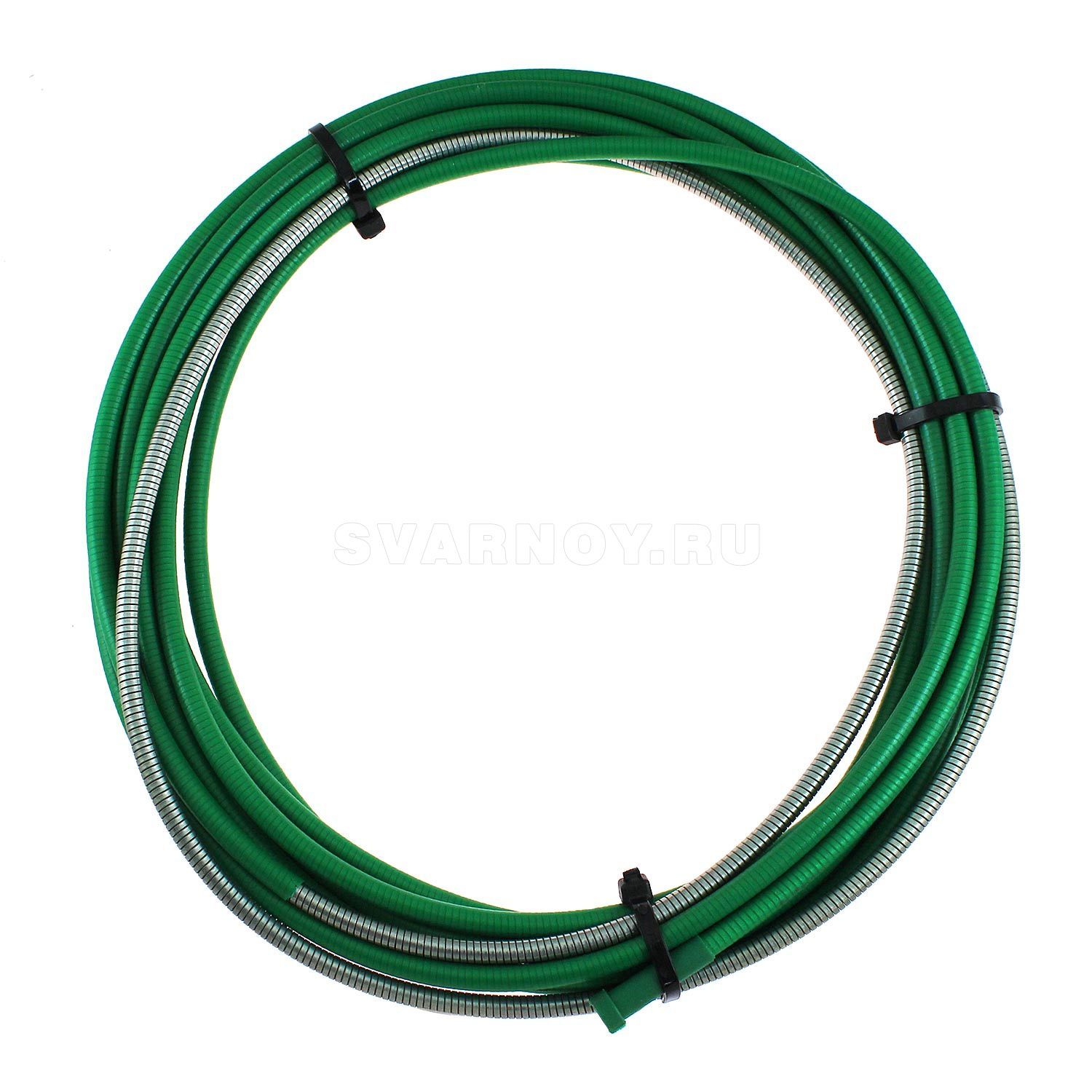 PB4631-40 Направляющий канал Parker 2,0-2,4 мм 4 метра (стальная спираль с литым ниппелем в зелёной оплётке) (MIG/MAG)