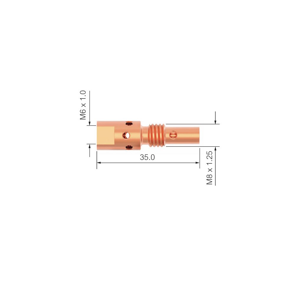 PB2506 Вставка под наконечник Parker М6 латунная 35,0 мм (MIG/MAG)