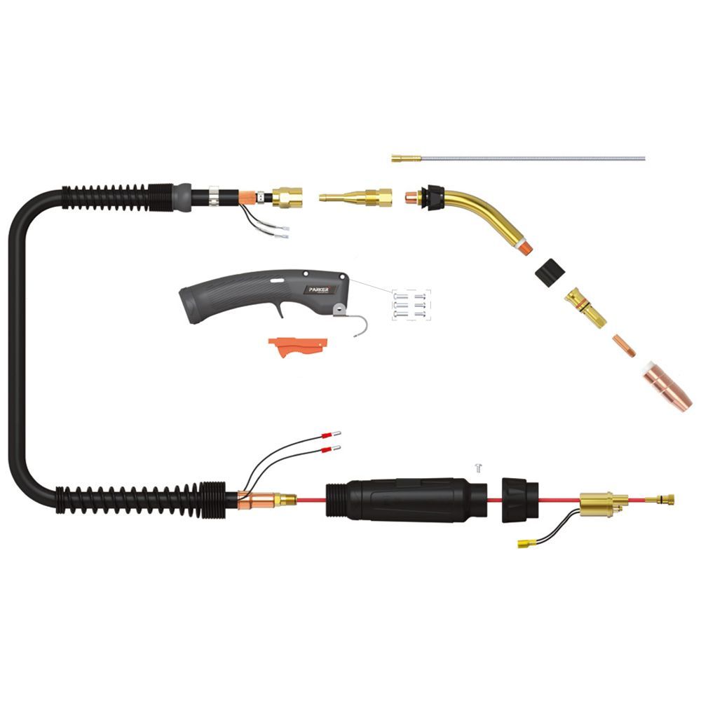 Сварочная полуавтоматическая горелка Parker BN'Q' 350A Euro с поворотным гусаком 3 метра (MIG/MAG)