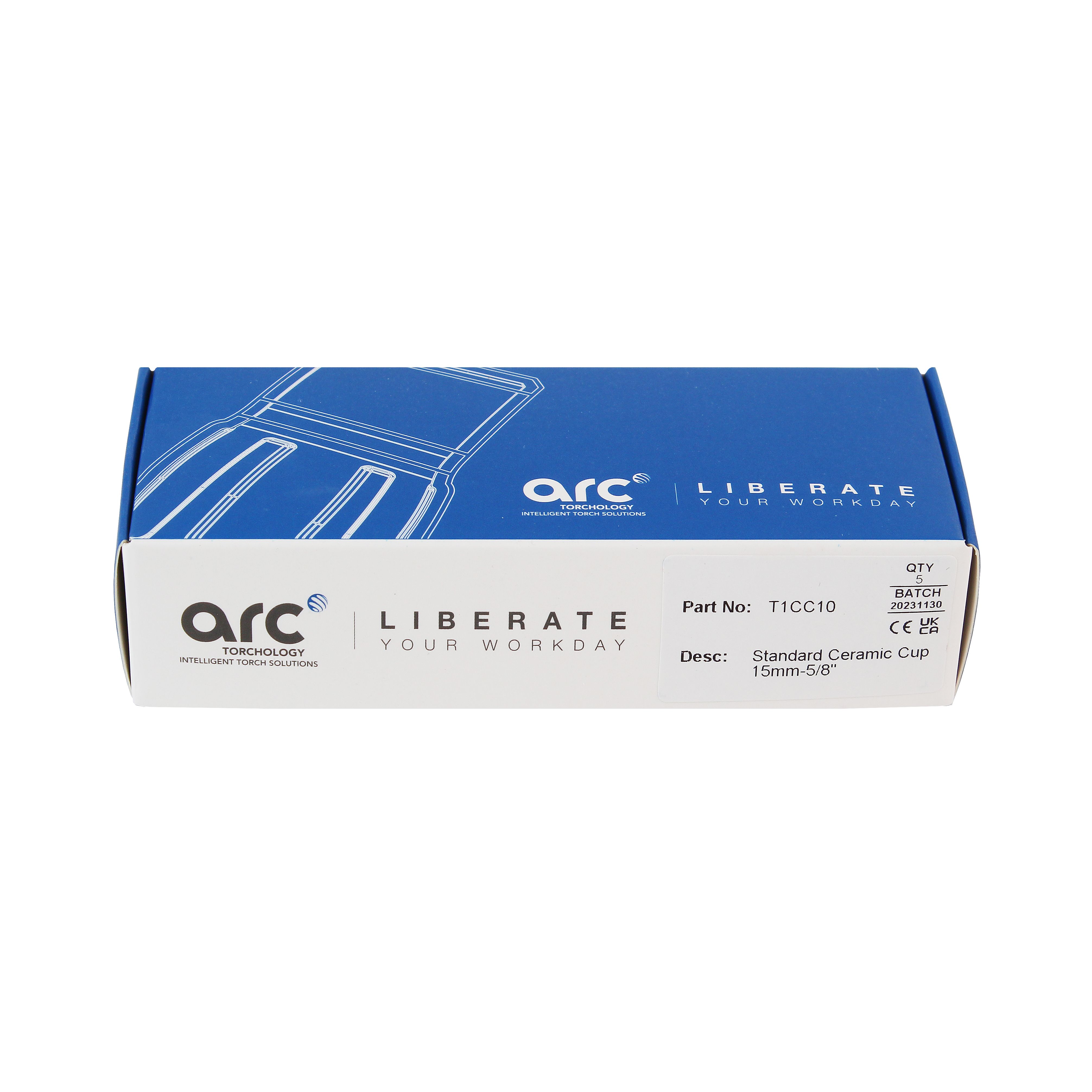 T1CC10 Сопло Arc керамическое стандартное №10 16,0x38,0мм (TIG)