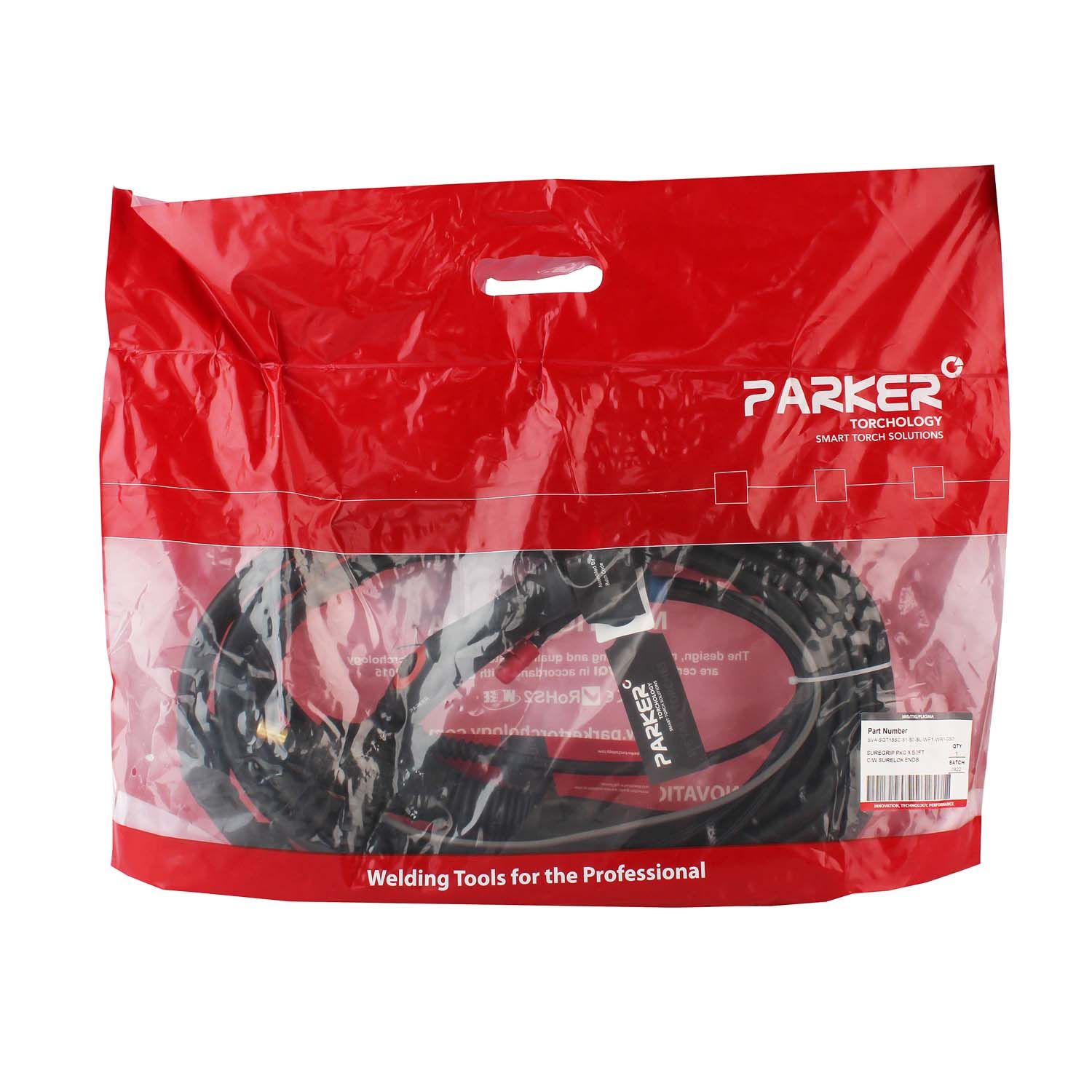 Сварочная аргонодуговая горелка Parker SGT 18SC с морозостойким шланговым пакетом 16 метров для TIG сварки в среде аргона
