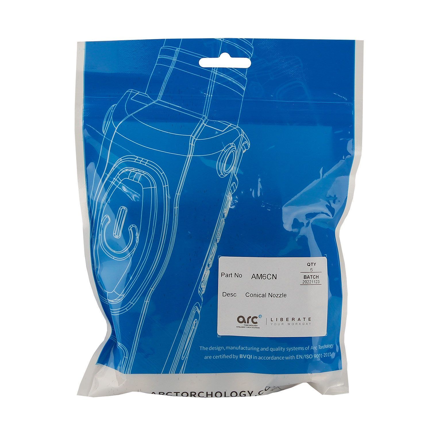 AM6CN Сопло газовое Arc коническое медное 15 мм для полуавтоматической горелки M6 (MIG/MAG)