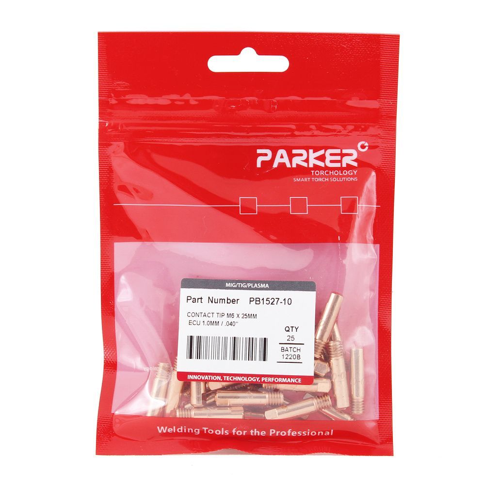 PB1527-10 Parker Contact tip M6 X 25MM ECU 1.0MM .040'' (pack)