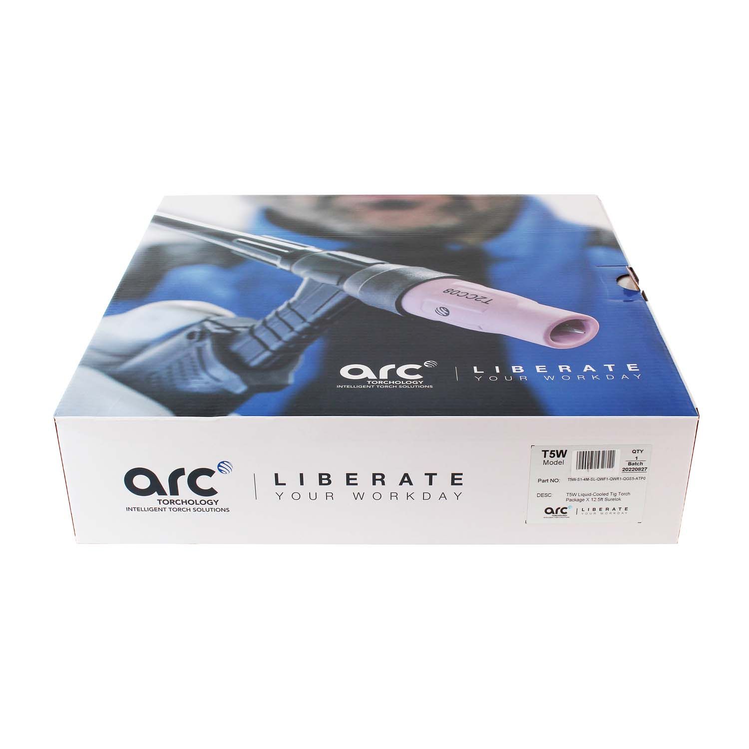 Сварочная аргонодуговая горелка Arc T5W с резьбой 1/4 BSP и системой One TIG 4 метра для TIG сварки в среде аргона