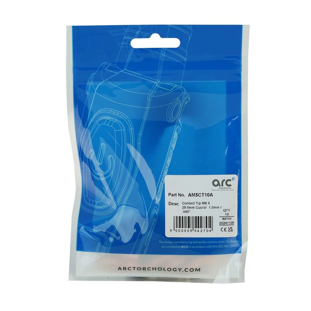 AM5CT10A Контактный наконечник CuCrZr, для AL M829,5мм, ø 1,0 мм для ARC M3-M5W (pack)