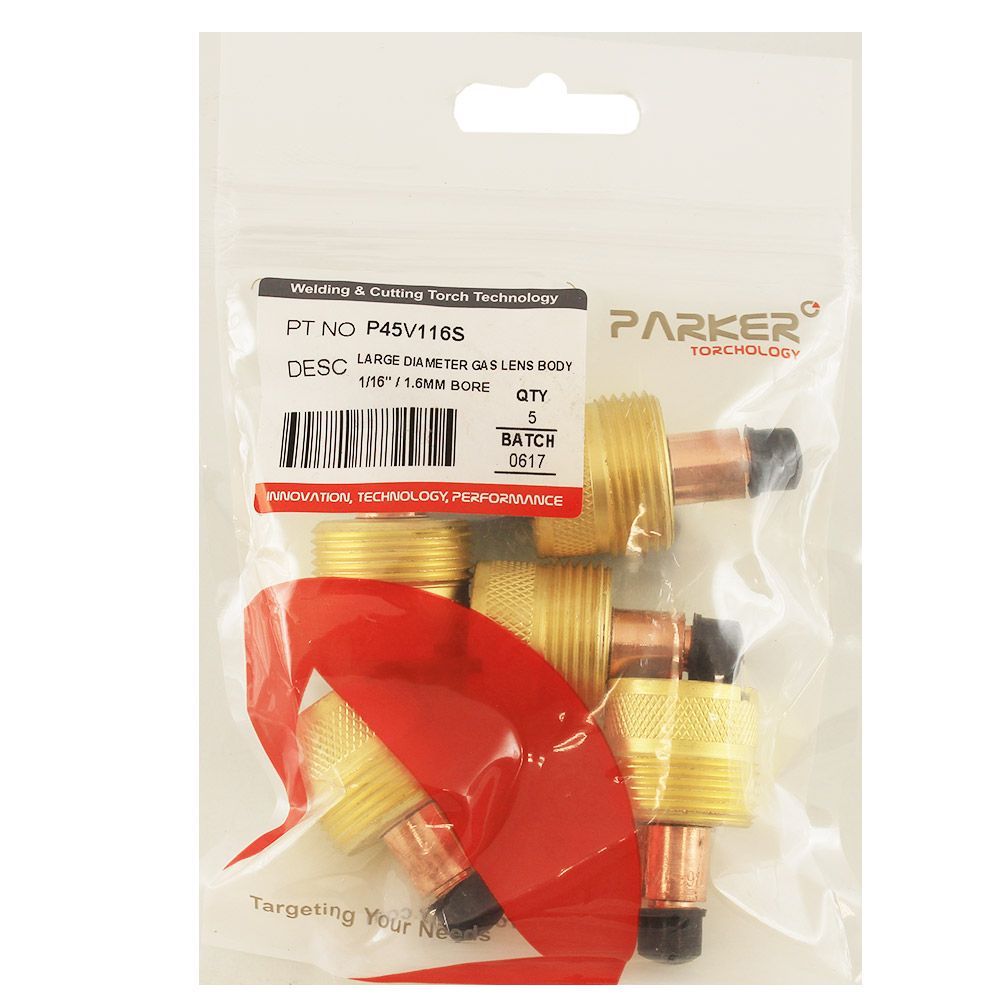P45V116S Держатель цанги Parker с увеличенной газовой линзой 1,6x40,5 мм (TIG)
