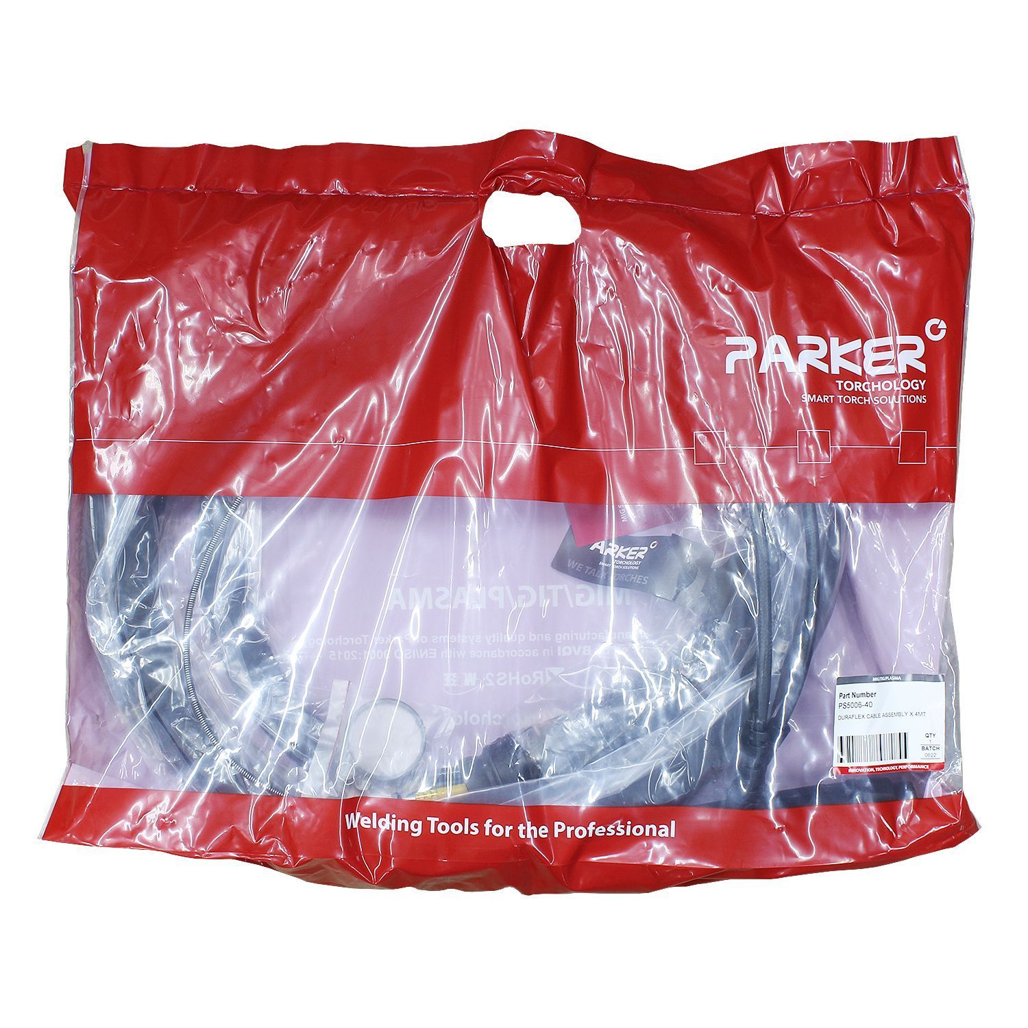 PS5006-40 Шланговый пакет Parker в сборе 4 метра для полуавтоматических горелок с жидкостным охлаждением (MIG/MAG)