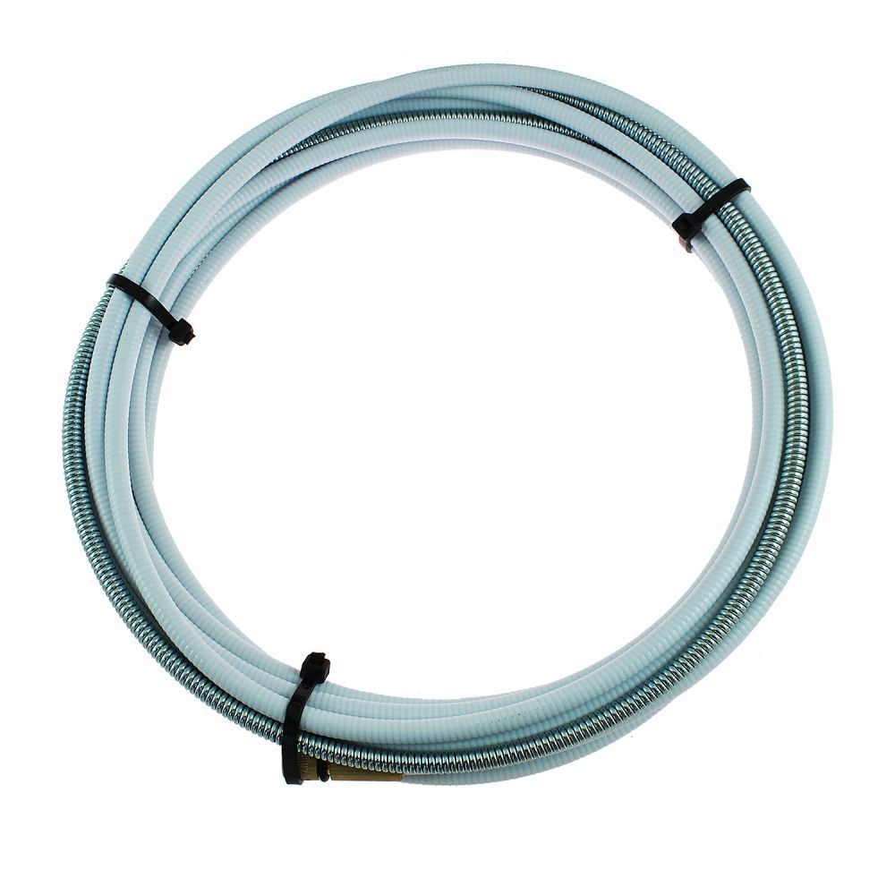 PB4532-50B Направляющий канал Parker 1,4-1,6 мм 5 метров (стальная спираль с латунным ниппелем в белой оплётке) (MIG/MAG)