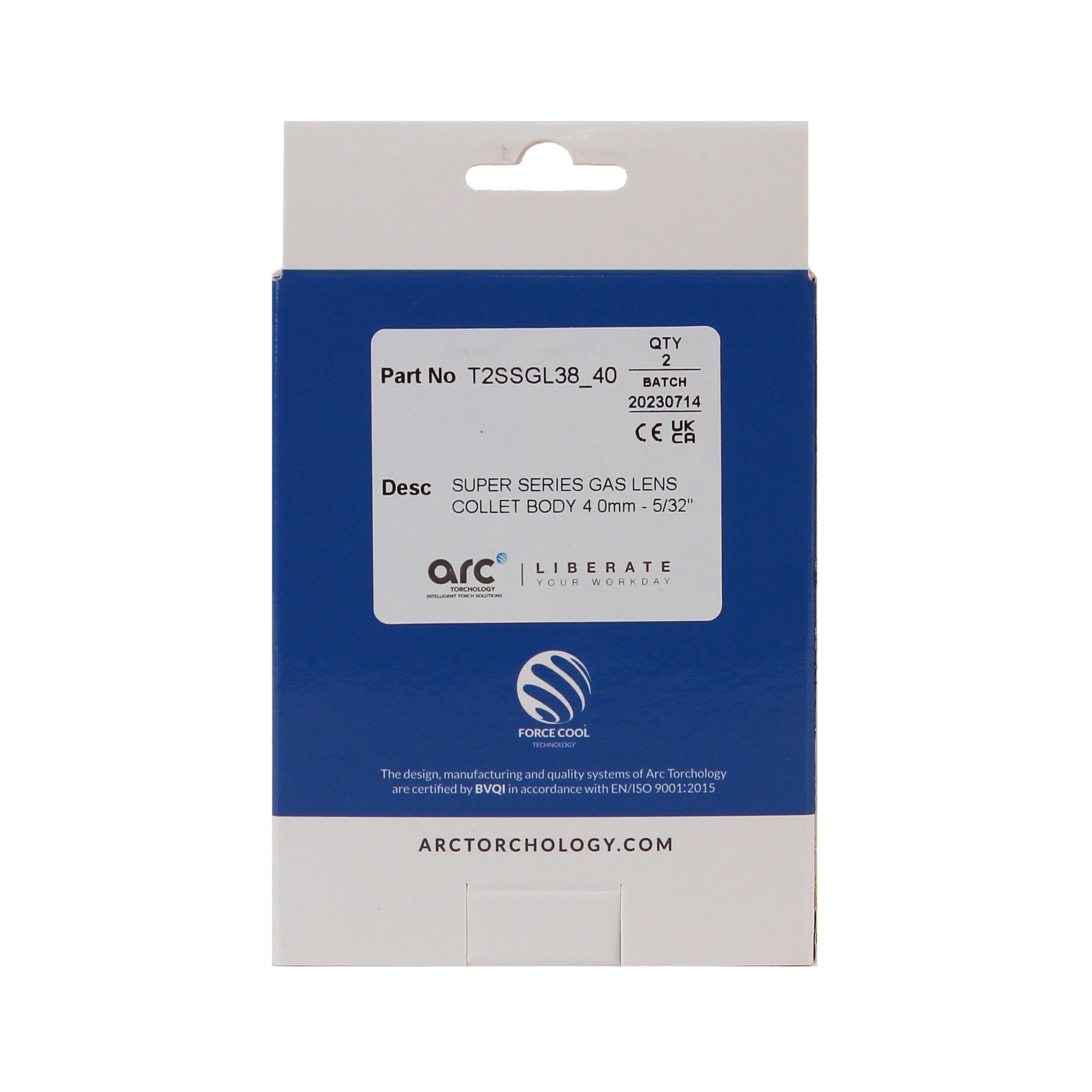 T2SSGL38-40 Цанга Arc с газовой линзой Super Series 38 4,0x72,0 мм (TIG)