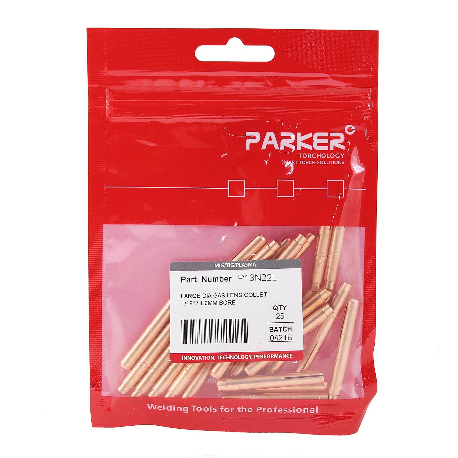 P13N22L Цанга Parker для увеличенной газовой линзы 1,6x40,0 мм (TIG)
