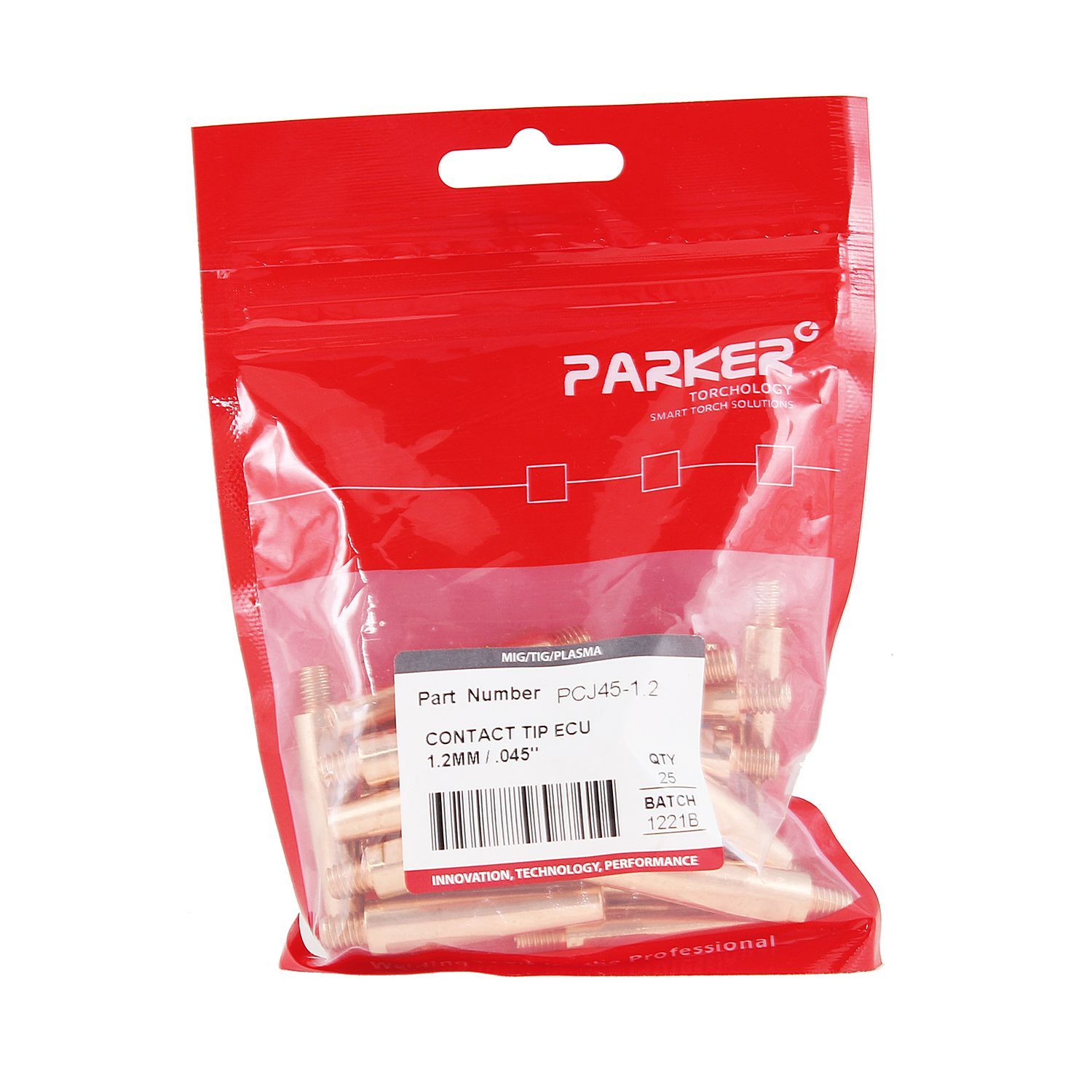 PCJ45/1.2 Контактный наконечник Parker М6 1,2 L45,0 ECu (MIG/MAG)