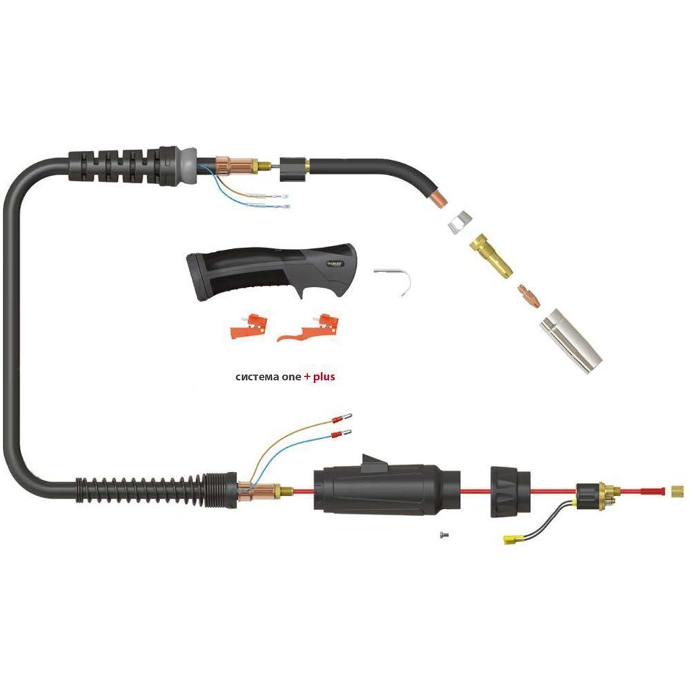 Сварочная полуавтоматическая горелка Parker SGA-LW 355A с облегчённым сварочным кабелем 3 метра (MIG/MAG)
