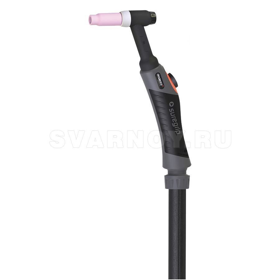 Сварочная аргонодуговая горелка Parker SGT 26FX с гибким гусаком и 2-мя кнопками управления 4 метра для TIG сварки в среде аргона