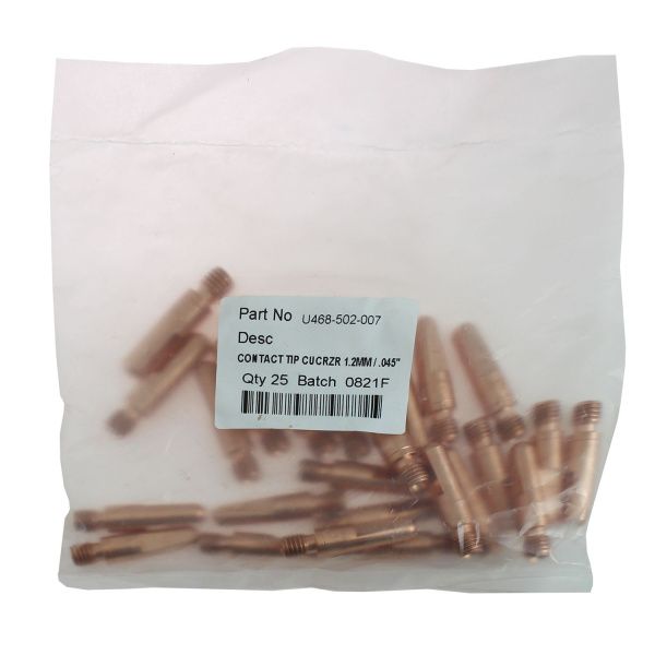 U468-502-007 Контактный наконечник Uniarc М8 1,2 L37,0 CuCrZr для горелок Esab PSF 400 / PSF 500 (MIG/MAG)