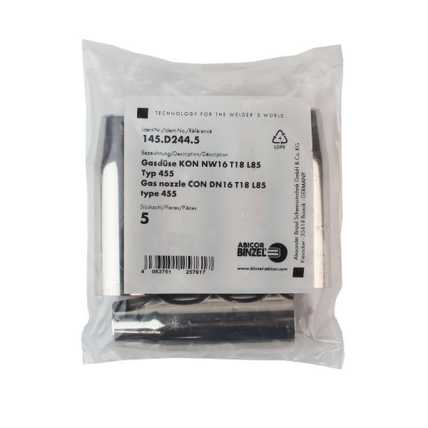 145.D244 Сопло газовое коническое D16,0 85,0 мм (pack)
