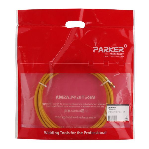 PS5008-50 Канал для подачи проволоки Parker 0,8-1,6 мм жёлтый 5 метров (MIG/MAG)