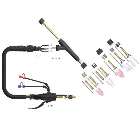 Сварочная автоматическая аргонодуговая горелка Arc T5WA Auto с быстросъёмом 8,9 мм и системой One TIG 12 метров для TIG сварки в среде аргона