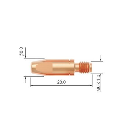 PB2505-12 Контактный наконечник Parker М6 1,2 L28,0 CuCrZr (MIG/MAG)