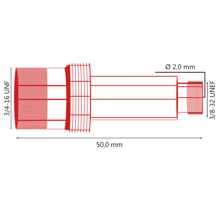 P45V25M Держатель цанги Parker с газовой линзой 2,0x50,0 мм (TIG)
