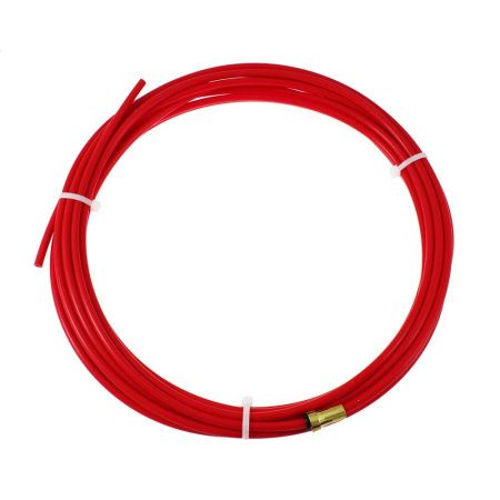 PB2513-50 Направляющий канал Parker 1,0-1,2 мм 5 метров (тефлоновый канал с латунным ниппелем в красной оплётке) (MIG/MAG)