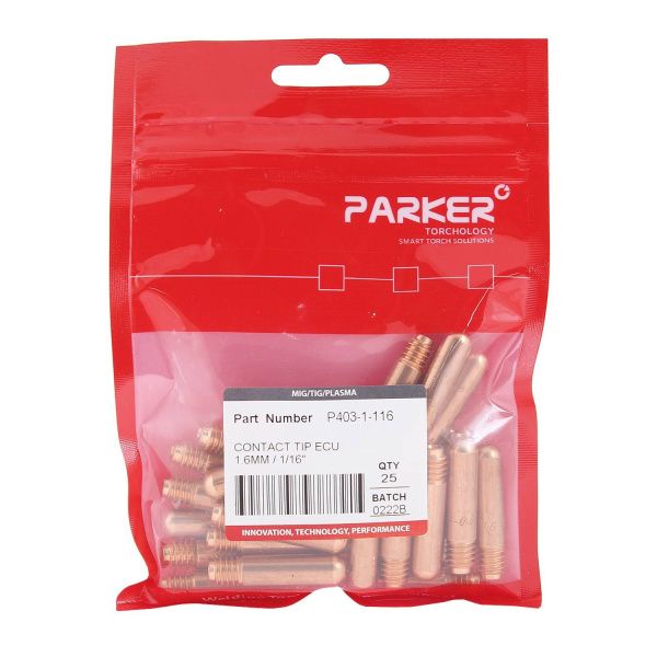 P403-1-116 Контактный наконечник Parker 1,6 L34,0 ECu 5/16-18 UNF (MIG/MAG)