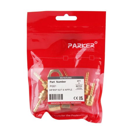 PGS1 Разъём подачи газа Parker c резьбой 3/8 BSP (TIG)
