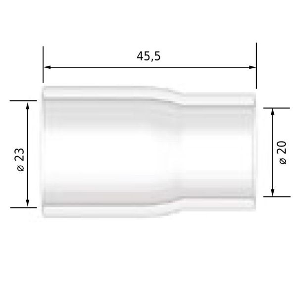 T2SSQZ14 Сопло Arc кварцевое №14 Super Series 23,0x45,5 мм (TIG)