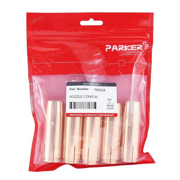 PB6528 Сопло газовое Parker коническое медное 17 мм для полуавтоматических горелок SGB 605W / MMB 605W (MIG/MAG)