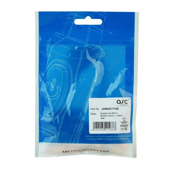 AM6WCT10A Контактный наконечник Arc М10 1,0 L35,5 CuCrZr для AL проволоки  (MIG/MAG)