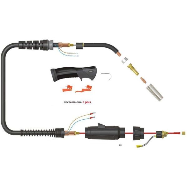 Сварочная полуавтоматическая горелка Parker SGA-LW 355A с облегчённым сварочным кабелем 5 метров (MIG/MAG)