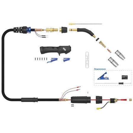 Сварочная полуавтоматическая горелка Arc M2M Multijust с поворотным гусаком 5 метров (MIG/MAG)