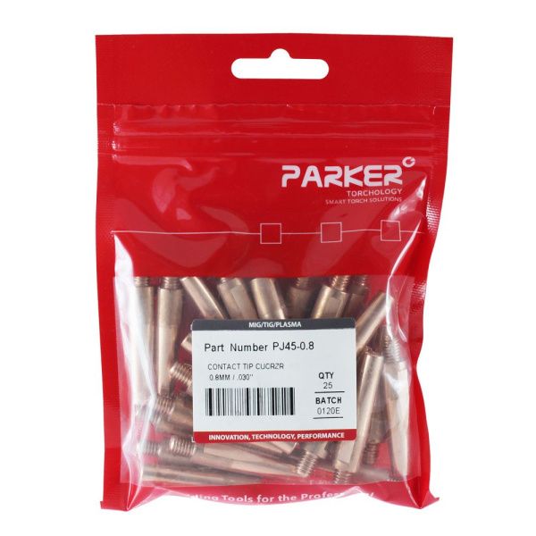 PJ45-0.8 Parker Contact tip CUCRZR 0.8MM (pack)